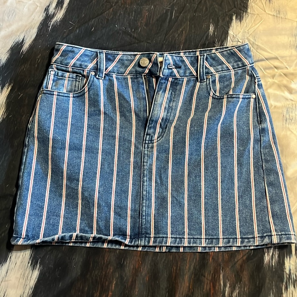 PacSun Denim Striped Skirt
